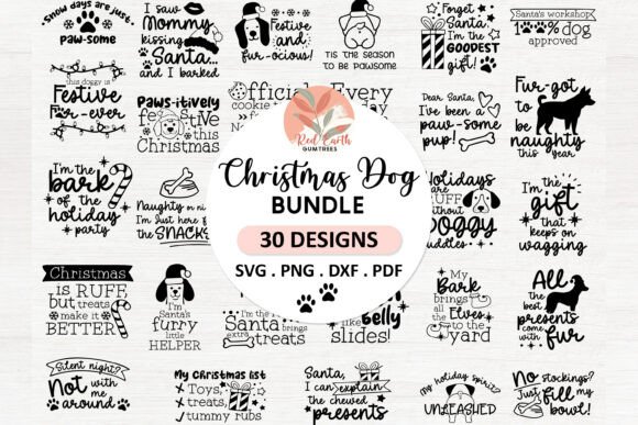 Christmas Dog SVG Bundle, Dog Quotes Svg Graphics and Crafts