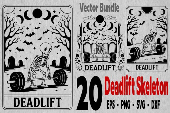 Deadlift Skeleton Tarot Card Bundle Svg Graphics and Crafts Review