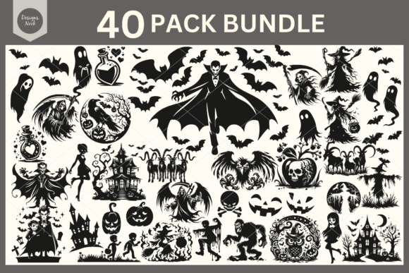 Halloween SVG Bundle Clipart Silhouette Graphics and Crafts
