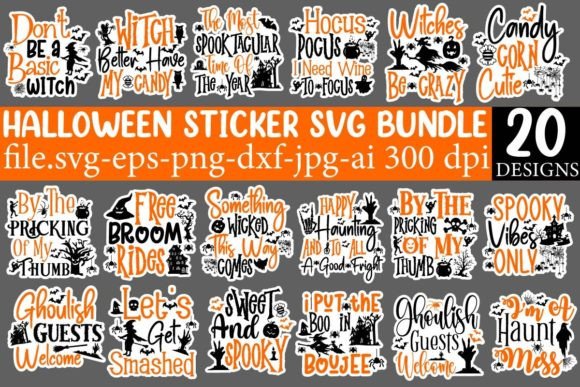 Halloween SVG Bundle, Funny Halloween SVG Graphics and Crafts