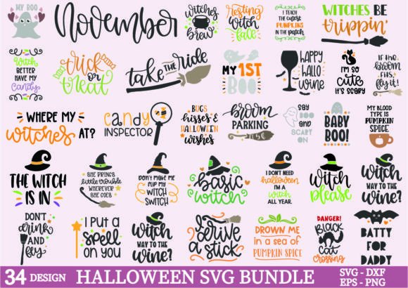 Halloween SVG Design Bundle PNG Files Graphics and Crafts