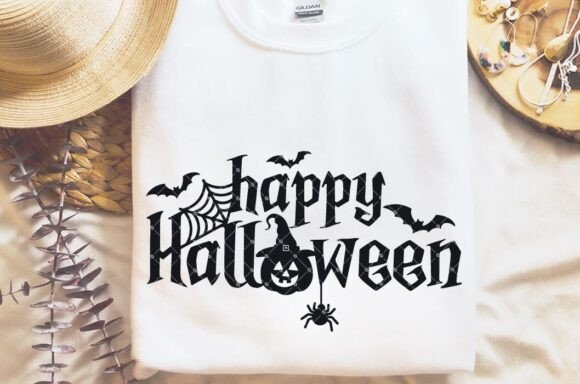 Happy Halloween SVG with Flying Bats Graphics and Crafts