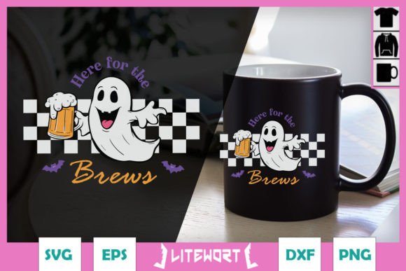 Here for the Brews Funny Halloween SVG Graphics