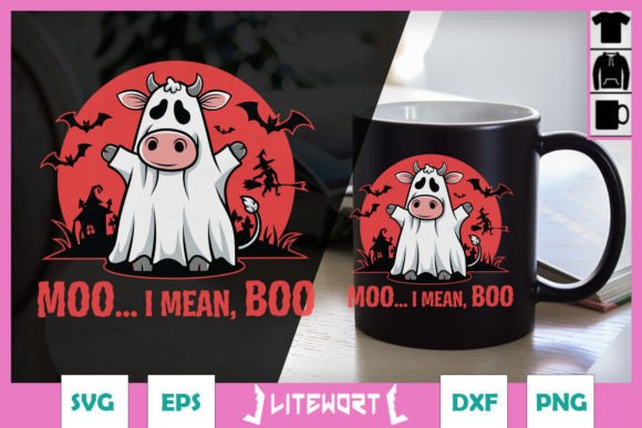Moo I Mean Boo Funny Halloween SVG Graphics and Crafts Review