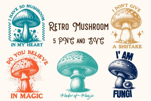 Retro Funny Mushroom SVG Bundle Graphics and Crafts Review