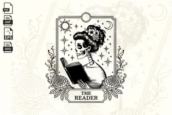 The Reader Tarot Card SVG, Book Lover