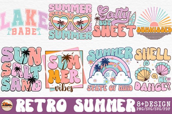 Unique Retro Summer Sublimation Bundle Graphics and Crafts